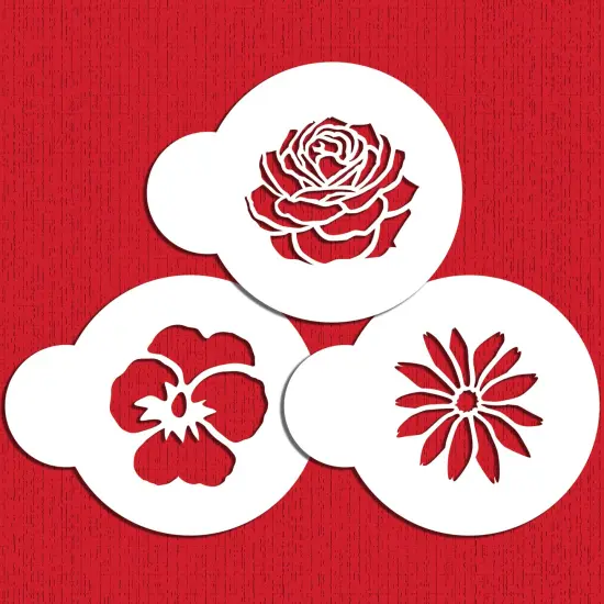 Garden Flowers Cookie Stencil Set | C737 by Designer Stencils | Cookie Decorating Tools | Baking Stencils for Royal Icing, Airbrush, Dusting Powder | Reusable Plastic Food Grade Stencil for Cookies | Easy to Use & Clean Cookie Stencil {5}