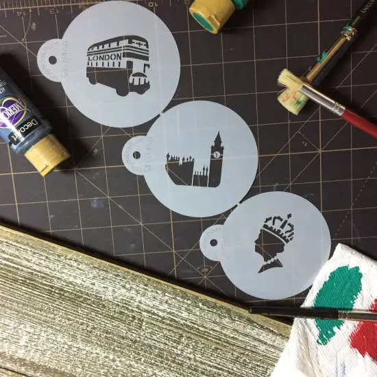 Royal London Cookie Stencil Set | C846 by Designer Stencils | Cookie Decorating Tools | Baking Stencils for Royal Icing, Airbrush, Dusting Powder | Reusable Plastic Food Grade Stencil for Cookies | Easy to Use & Clean Cookie Stencil {4}
