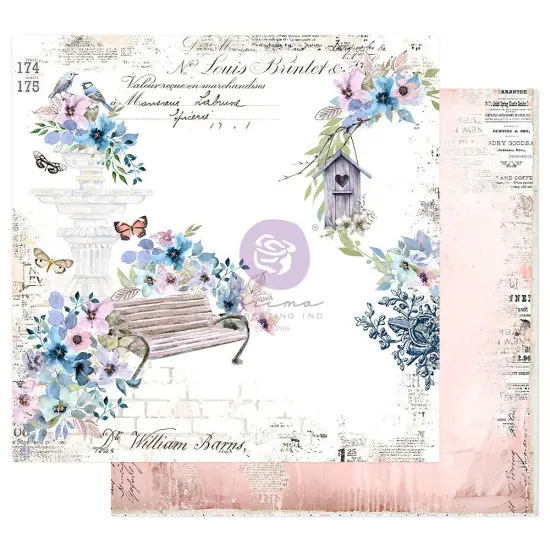 Prima Marketing Inc Watercolor Floral Collection 12x12 Sheet - Watercolor Cards - 10 Sheet W/ Foil Details / Paper 655350849801 {1}