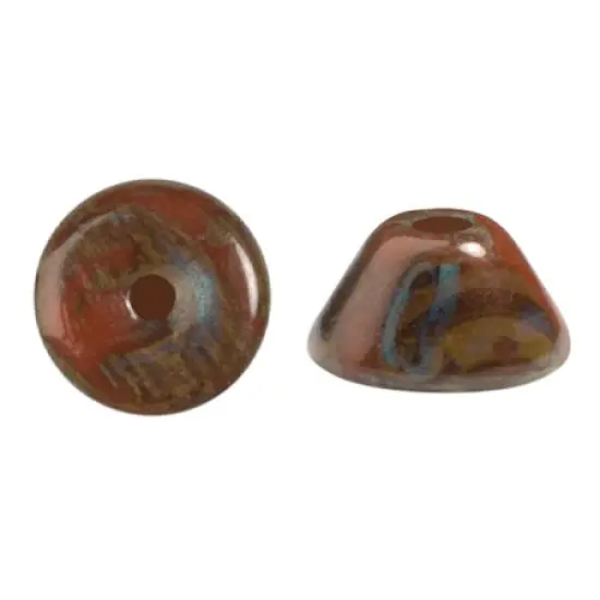 Konos Par Puca&reg; Czech glass bead, Frost Caramel Travertin, 10 grams {1}