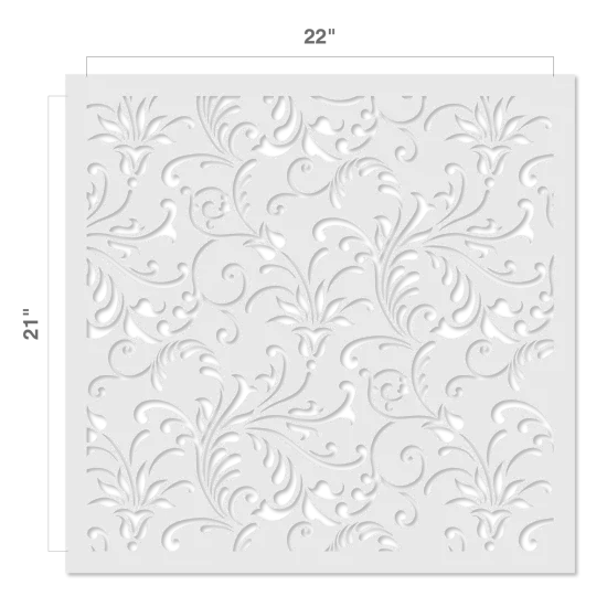 Rebecca Floral All Over Wall Stencil | 3692 by Designer Stencils | Pattern Stencils | Reusable Stencils for Painting | Safe & Reusable Template for Wall Decor | Try This Stencil Instead of a Wallpaper | Easy to Use & Clean Art Stencil Pattern {3}