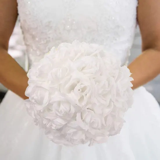 Box of 50: White Rose Picks, Silk Blooms, Floral Picks (8"L X 3"W), Floral Home by Artificial Flowers {4}