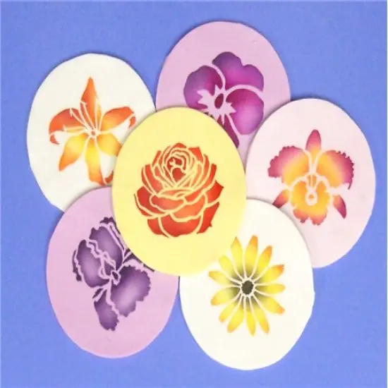 Exotic Flowers Cookie Stencil Set: Orchid, Iris, Lily | C738 by Designer Stencils | Cookie Decorating Tools | Baking Stencils for Royal Icing, Airbrush, Dusting Powder | Reusable Plastic Food Grade Stencil for Cookies | Easy to Use & Clean Stencil {2}