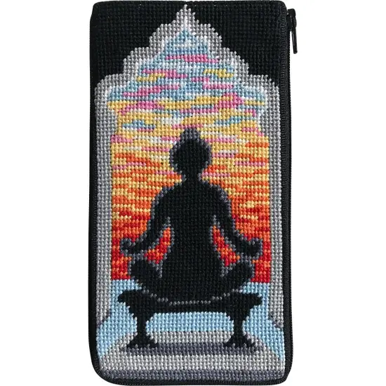 Stitch & Zip Eyeglass Case Needlepoint Kit- Yoga Pose Multicolor {1}