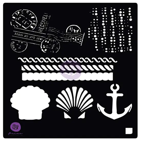 Prima Marketing Inc 6x6 Stencil: French Riveria Anchor & Shell 655350585037 {1}
