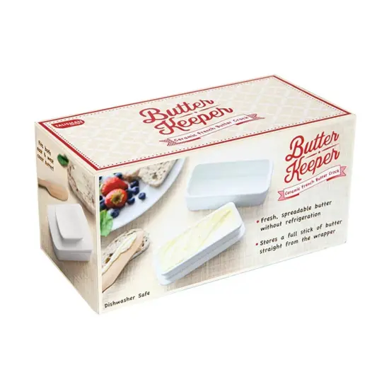Talisman Designs Butter Keeper - Store and Serve Full Sticks Using French Butter Crock Method, Ceramic {3}