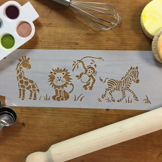 Jungle Animals Cake Stencil Side | C781 by Designer Stencils | Cake Decorating Tools | {3}