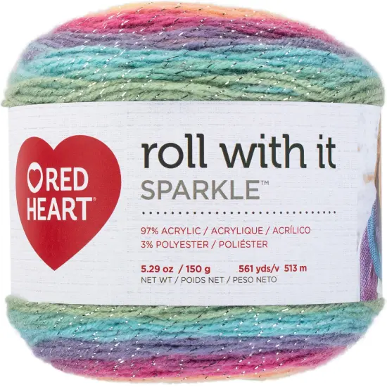 Red Heart Roll With It Sparkle Yarn {2}