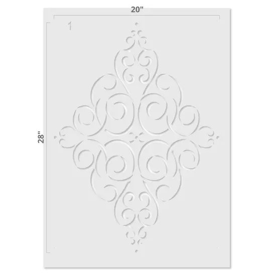 Large Diamond Medallion Wall Stencil | 3473 by Designer Stencils | Mandala & Medallion Stencils | Reusable Art Craft Stencils for Painting on Walls, Canvas, Wood | Reusable Plastic Paint Stencil for Home Makeover | Easy to Use & Clean Art Stencil {4}