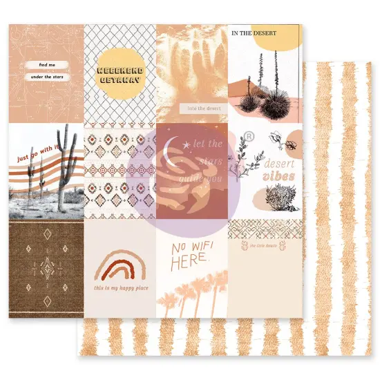Prima Marketing Inc Golden Desert Collection 12x12 Sheet - Just Go With It - W/ Foil Details 655350849566 (10 SHEETS) {1}