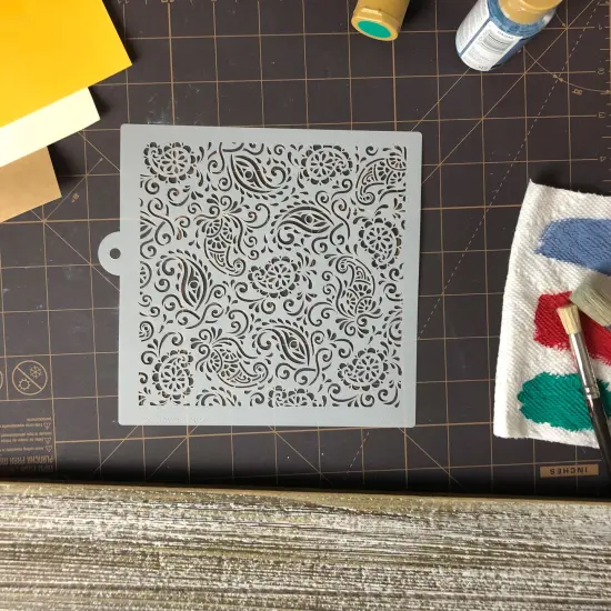 Paisley Henna Miniprint Cake Stencil | C820 by Designer Stencils | Cake Decorating Tools | {4}