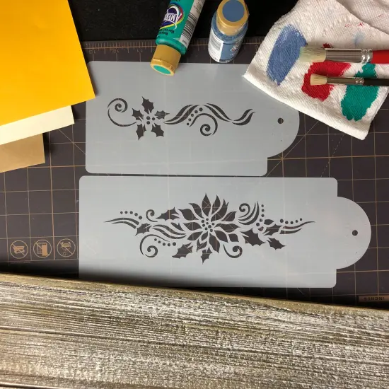 Poinsettia and Holly Sprays Cake Stencil Set | C725 by Designer Stencils | Cake Decorating Tools | {4}