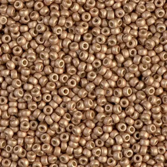 Miyuki 11 Round Seed Bead, 11-4204F, Duracoat Galvanized Matte Champagne, 13 grams {1}