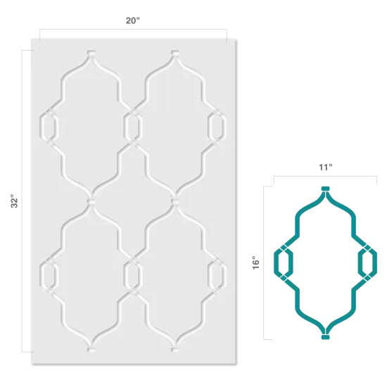 Moroccan Tile Wall Stencil | 3658 by Designer Stencils | Pattern Stencils | Reusable Stencils for Painting | Safe & Reusable Template for Wall Decor | Try This Stencil Instead of a Wallpaper | Easy to Use & Clean Art Stencil Pattern {3}