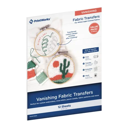 Printworks Vanishing Embroidery Transfers, 12 Sheets, 8.5 x 11 (00524) {1}
