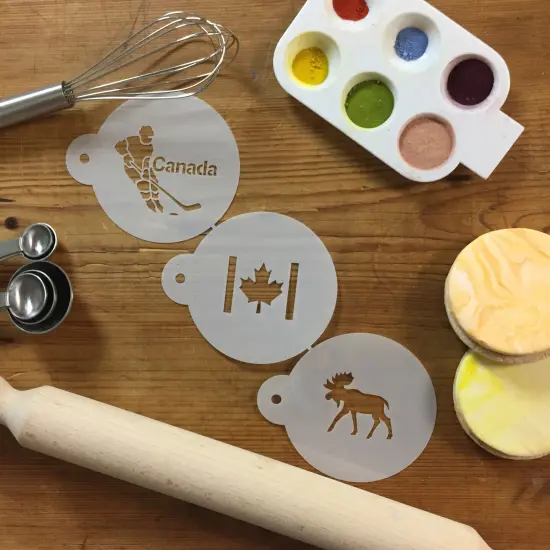 Oh Canada! Cookie Stencil Set | C843 by Designer Stencils | Cookie Decorating Tools | Baking Stencils for Royal Icing, Airbrush, Dusting Powder | Reusable Plastic Food Grade Stencil for Cookies | Easy to Use & Clean Cookie Stencil {3}
