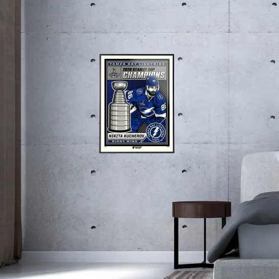Phenom Gallery Tampa Bay Lightning Nikita Kucherov 2020 Stanley Cup Champs 18" x 24" Serigraph {6}