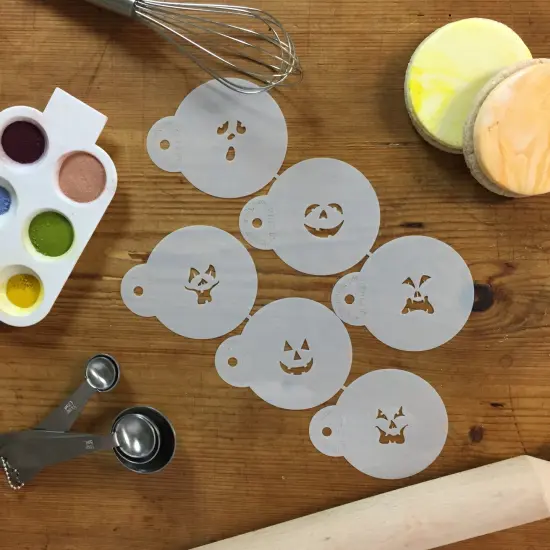Mini Jack-o-Lantern Faces Cookie Stencil Set | C742 by Designer Stencils | Cookie Decorating Tools | {3}