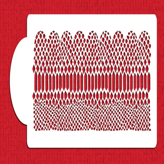 Kerry Vincent's Scalloped Python Cake Stencil | C740 by Designer Stencils | Stencils for Royal Icing, Airbrush, Dusting Powder | {1}