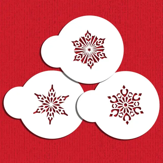 Mini Crystal Snowflakes Cookie & Cupcake Stencil #2 | C746 by Designer Stencils | Cookie Decorating Tools | Baking Stencils for Royal Icing, Airbrush, Dusting Powder | Reusable Plastic Food Grade Stencil for Cookies | Easy to Use & Clean Stencil {1}