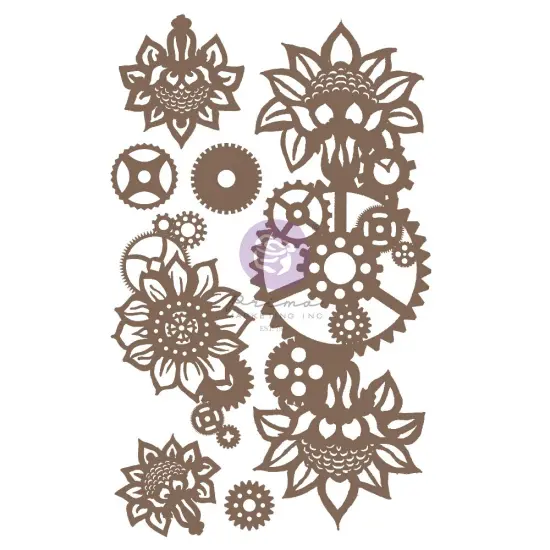 Finnabair Decorative Chipboard - Machine Floral Decors - 7 pcs {1}