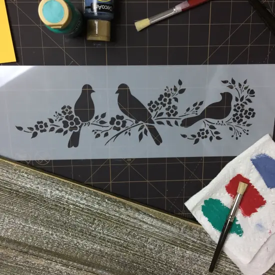 Love Birds Cake Stencil Side | C777 by Designer Stencils | Cake Decorating Tools | {6}