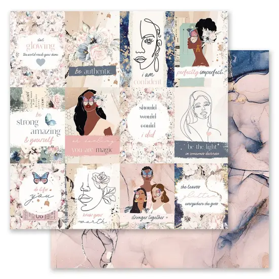 Indigo Collection 12x12 Sheet - Authentic - 12x12 in, w foil details (10 SHEETS) {1}