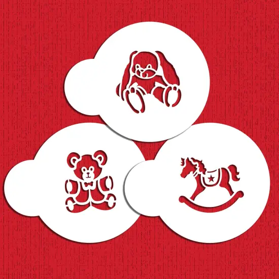 Baby Toys Round Cookie Stencil Sets | C796 by Designer Stencils | Cookie Stencils for Royal Icing, Airbrush, Dusting Powder | {2}