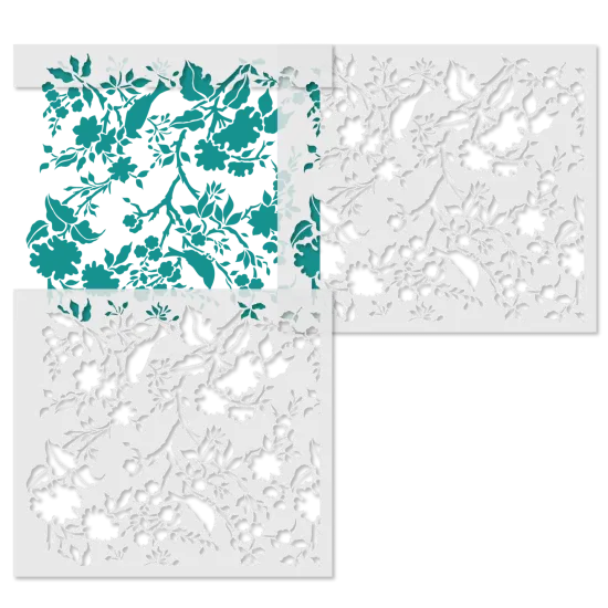 Contemporary Birds in Trees Wall Stencil | 3709 by Designer Stencils | Animal & Nature Stencils | Reusable Art Craft Stencils for Painting on Walls, Canvas, Wood | Reusable Plastic Paint Stencil for Home Makeover | Easy to Use & Clean Art Stencil {3}