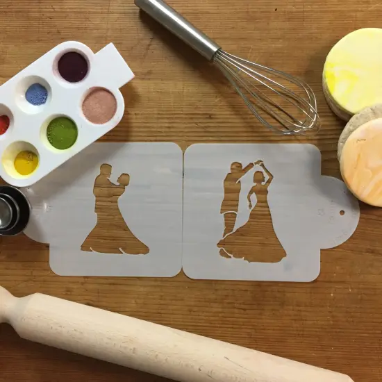 Dancing Couple Cake Stencil | C818 by Designer Stencils | Cake Decorating Tools | Baking Stencils for Royal Icing, Airbrush, Dusting Powder | Reusable Plastic Food Grade Stencil for Cakes | Easy to Use & Clean Cake Stencil {4}