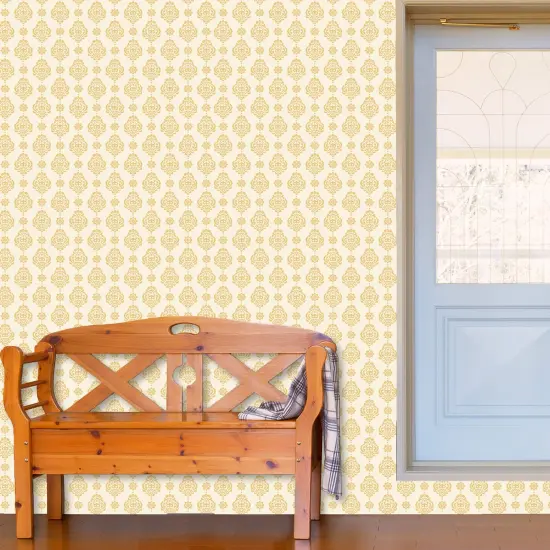 Small Rosie Damask All Over Wall Stencil | 3724 by Designer Stencils | Pattern Stencils | Reusable Stencils for Painting | Safe & Reusable Template for Wall Decor | Try This Stencil Instead of a Wallpaper | Easy to Use & Clean Art Stencil Pattern {2}