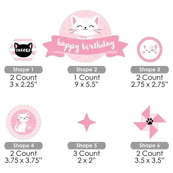 Big Dot of Happiness Purr-fect Kitty Cat - Kitten Meow Birthday Party Cake Decorating Kit - Happy Birthday Cake Topper Set - 11 Pieces {7}