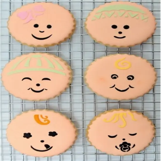 Baby Faces Cookie Stencil Set | C736 by Designer Stencils | Stencils for Royal Icing, Airbrush, Dusting Powder | {2}