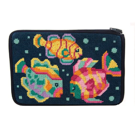 Cosmetic Purse - Tropical Fish - Needlepoint Kit Multicolor {1}