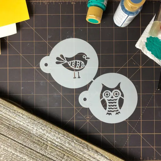 Retro Owl and Bird Cookie Stencils | C764 by Designer Stencils | Cookie Decorating Tools | {5}