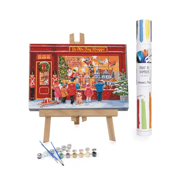 Wishful Window Shopping - Christmas &ndash; Paint by Numbers Kit | Holiday Art Project | DIY Painting {1}