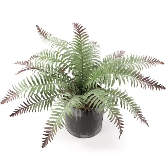 20" Frost River Fern Bush &ndash; Dusty Silk Faux Plant for Indoor & Outdoor Home & Office Decor {3}