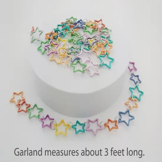 Garland for Miniature Christmas Trees, Pastel Rainbow Stars, 3 feet long, Adorabilities {2}