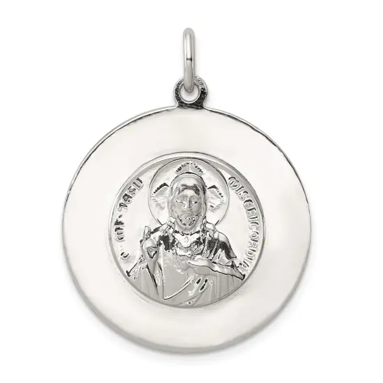 Sterling Silver Queen of the Holy Scapular Medal 32mm 22mm style QC5598 {3}