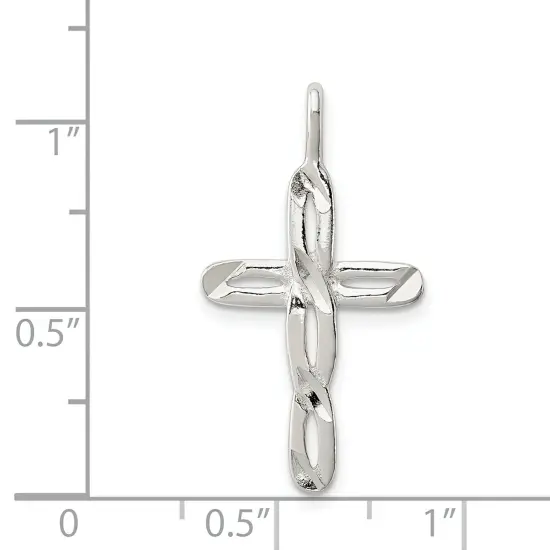 Sterling Silver Cross Charm Religious Jewelry 30mm x 16mm {4}