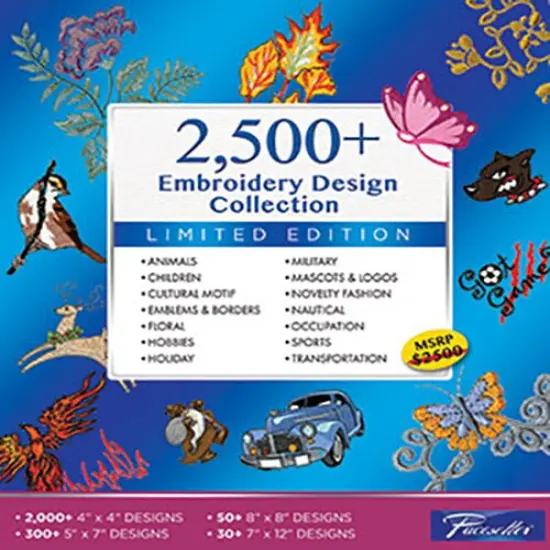 Brother SAEMB2500 2500 Plus Embroidery Design Software Collection {1}