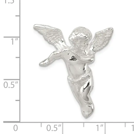 Sterling Silver Guardian Angel Pendant Charm Jewelry 32mm x 24mm {2}