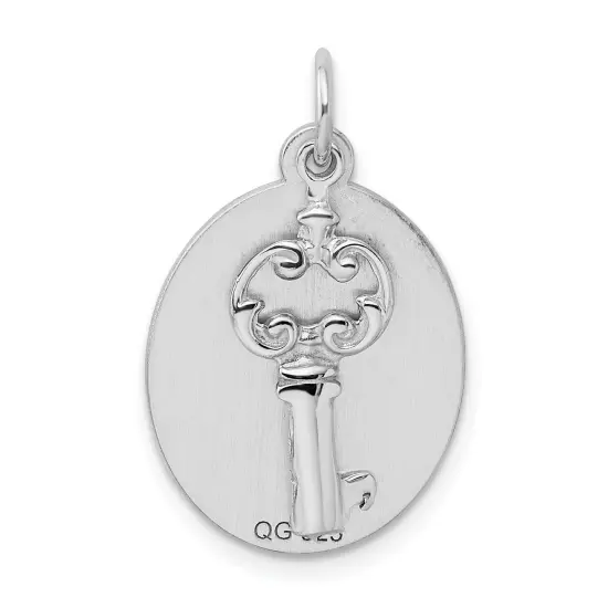 Sterling Silver Key & Tag Charm Pendant FindingKing Jewerly 27mm x 17mm {4}