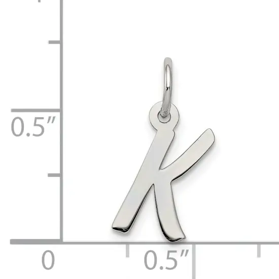 Sterling Silver Small Initial Letter K Charm Pendant Jewerly 19mm x 8mm {4}