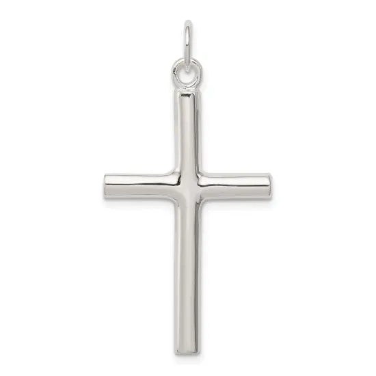 Sterling Silver Cross Charm Religious Jewelry 44mm x 21mm {1}