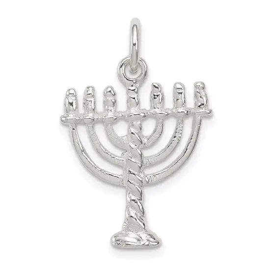 Sterling Silver Menorah Charm Jewerly 22mm x 17mm {1}
