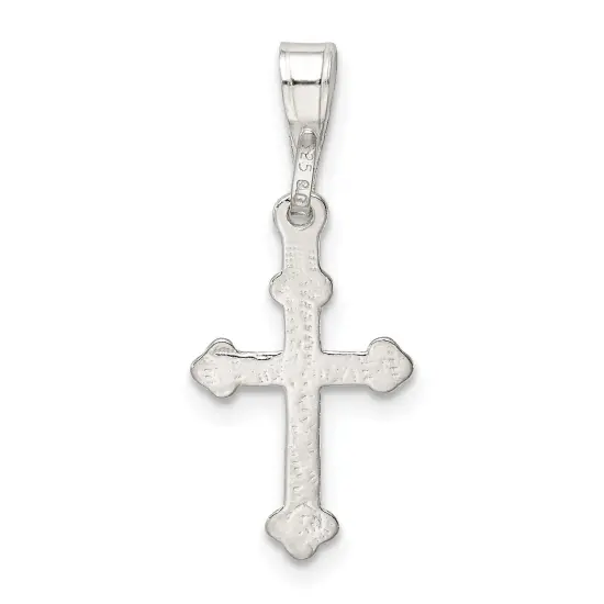 Sterling Silver Budded Cross Charm Jewerly 24mm x 11mm {3}