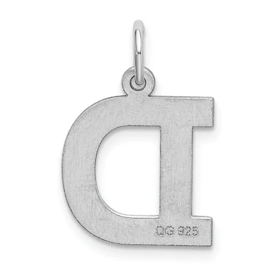Sterling Silver Initial D Charm Jewerly 19mm x 13mm {3}