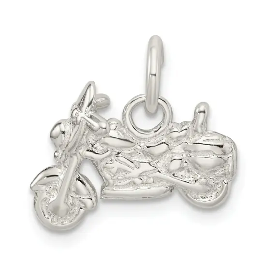 Sterling Silver Motorcycle Charm Pendant Jewelry 12mm x 17mm {5}