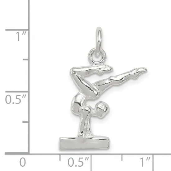 Sterling Silver Gymnast Charm Pendant Gymnastics {5}